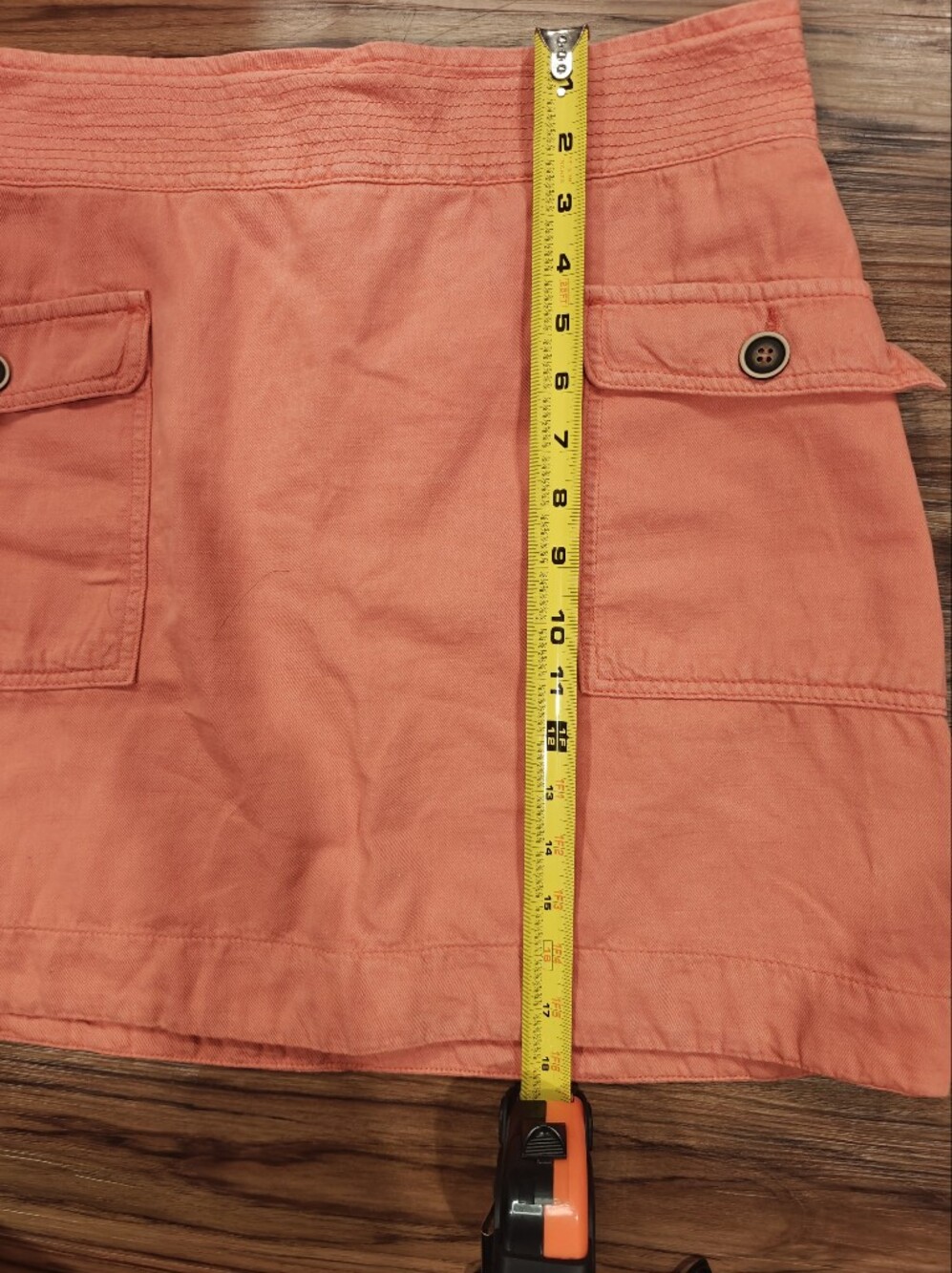 Anthropologie Coral Mini Skirt with Flap Pockets - Picture 6 of 7